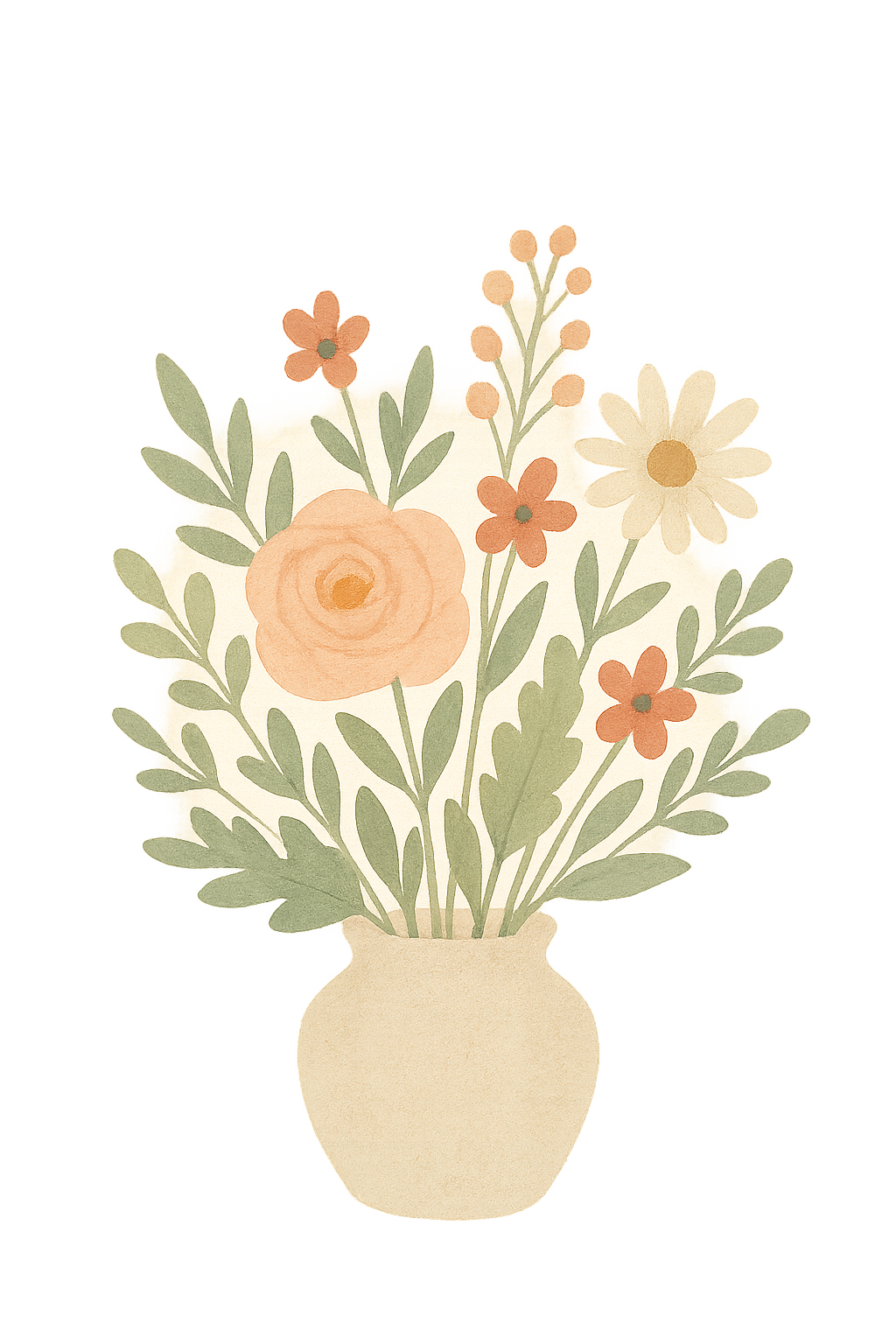a watercolor image of a floral arrangement
